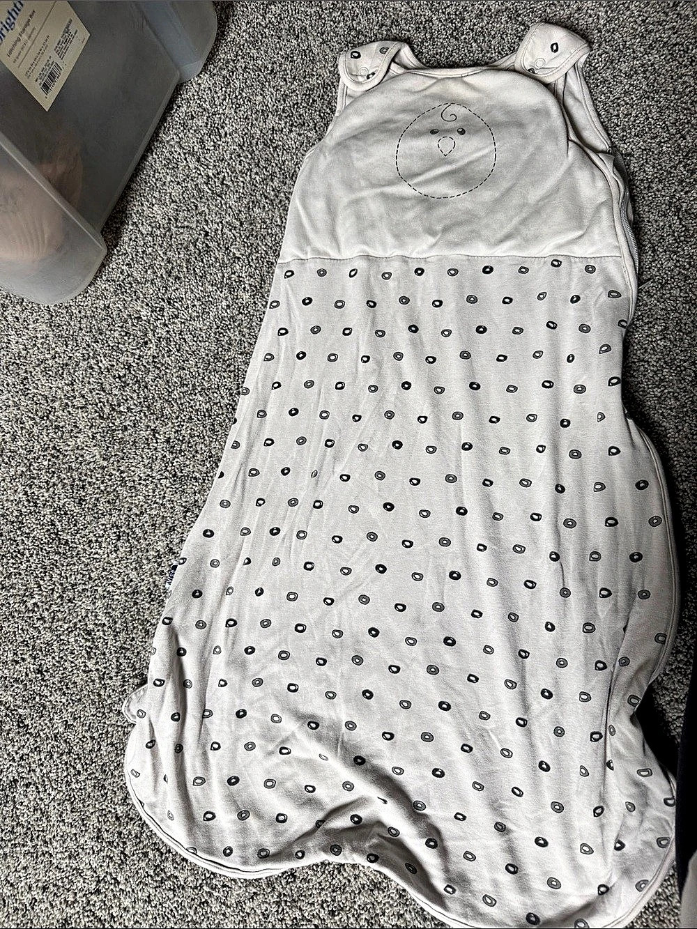 Nested Bean Zen Sack Classic Sleep Sack White & Gray Baby large 15-24 month